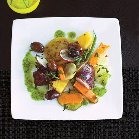 Pickled vegetables and olives