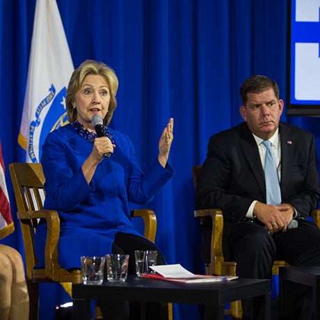 Walsh and Healey Sing Hillary Clinton's Praises In Dorchester