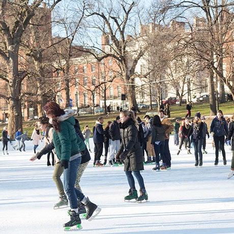Ice skating on Boston Common Frog Pond