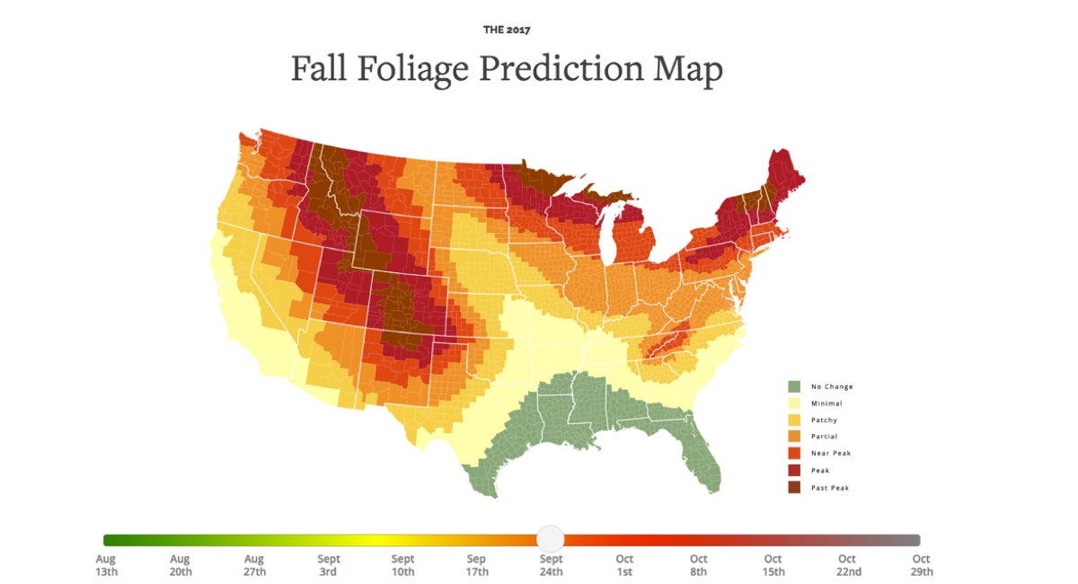 Spring And Fall Map This Fall Foliage Map Is the Best Way to Track the Leaves This Season