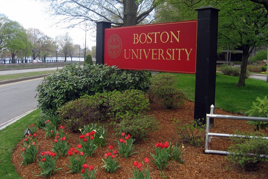 Boston University sign