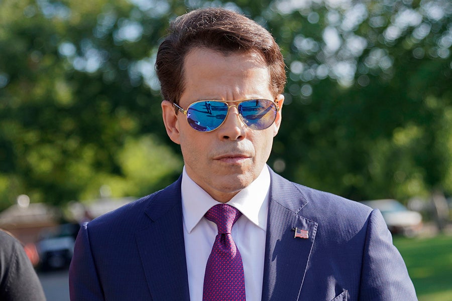 Anthony Scaramucci in aviators and a suit
