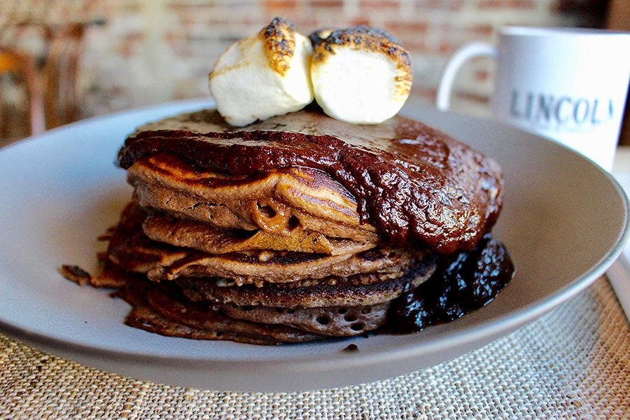 Hot chocolate pancakes at Lincoln Tavern