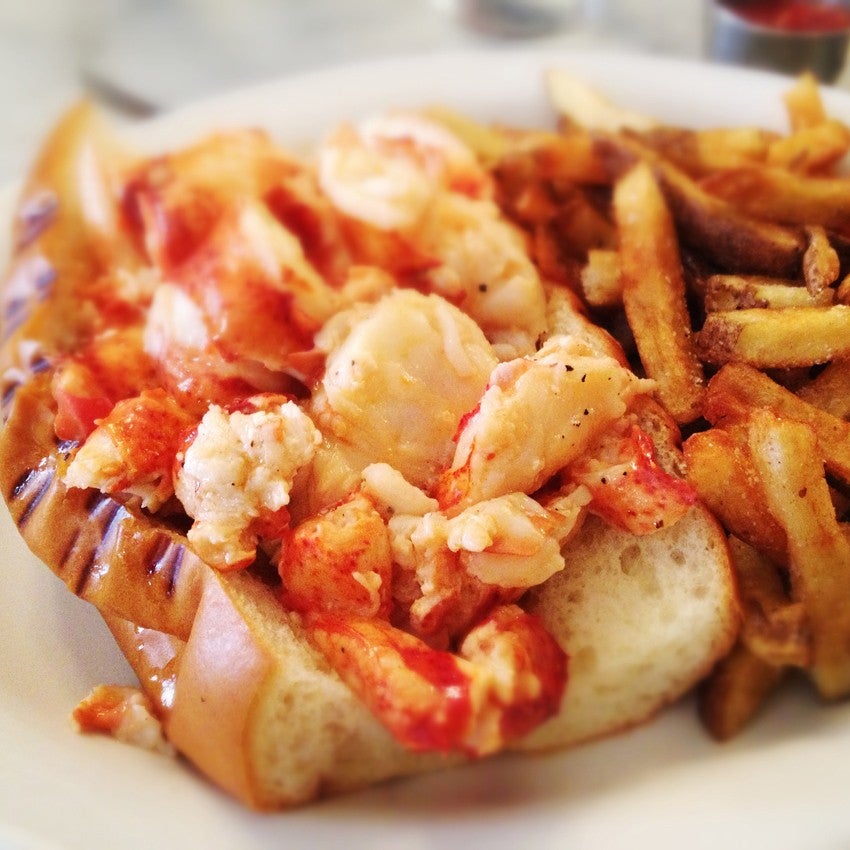 The overflowing lobster roll at Neptune Oyster