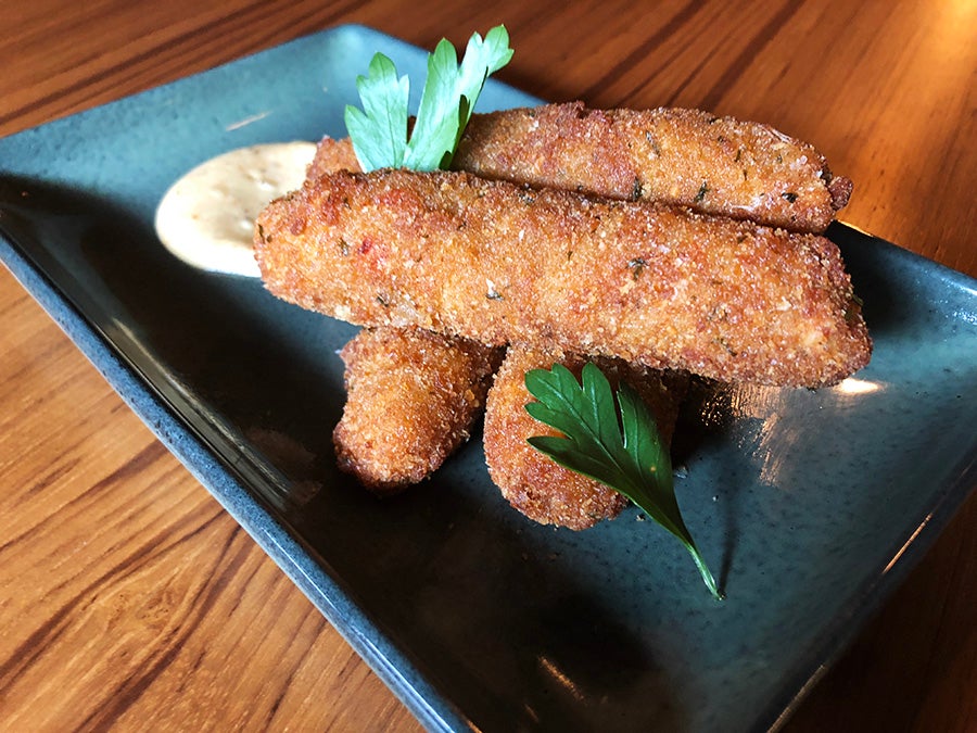 "Mozzarella Sticks" at Idle Hour (Cajun risotto and remoulade)