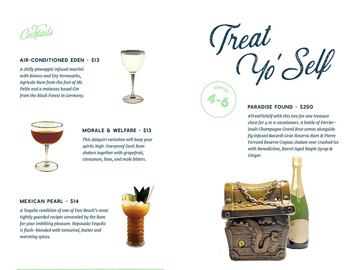 Shore Leave drink menu