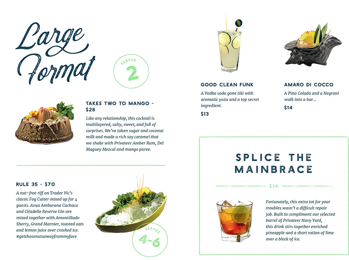 Shore Leave drink menu
