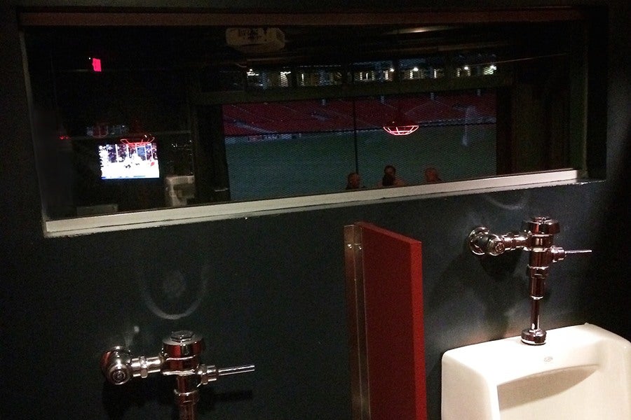 Bleacher Bar bathroom