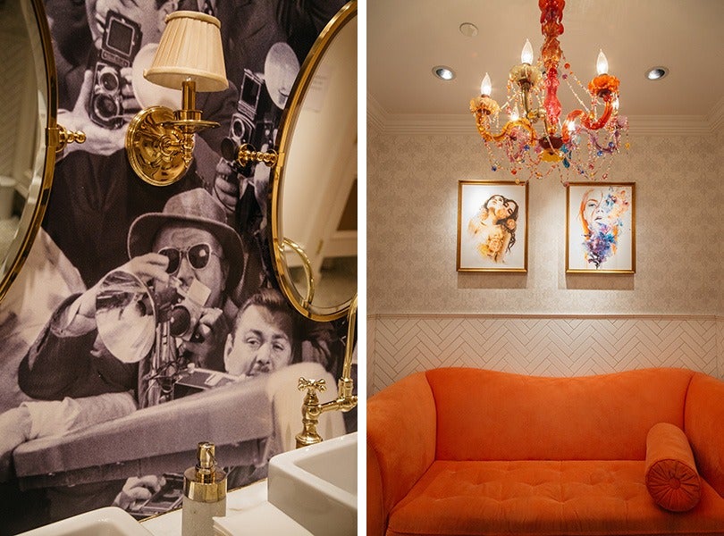 The powder room at Yvonne's