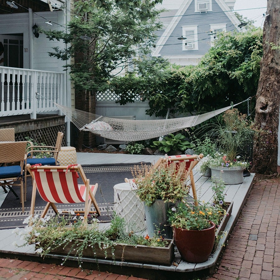 backyard of Eben House in Provincetown