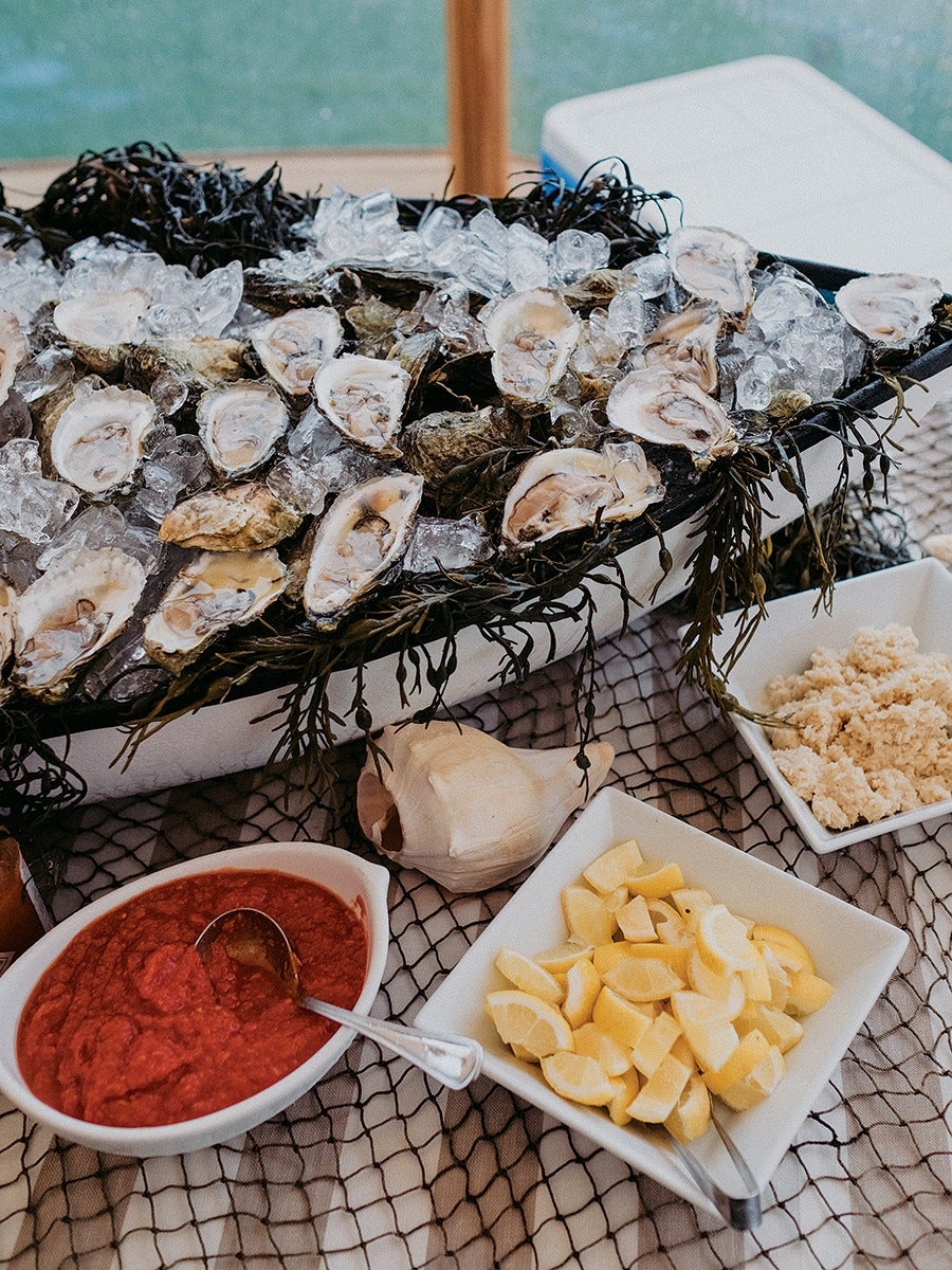 Wellfleet oysters at Provincetown wedding