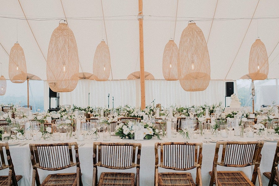 reception tent at Provincetown wedding