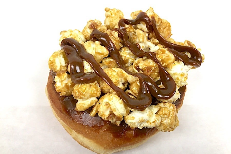A special gourmet popcorn doughnut at Kane's