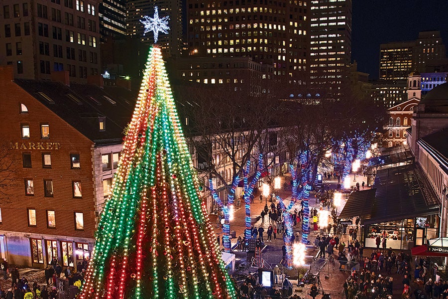 "Blink" light show Quincy Market