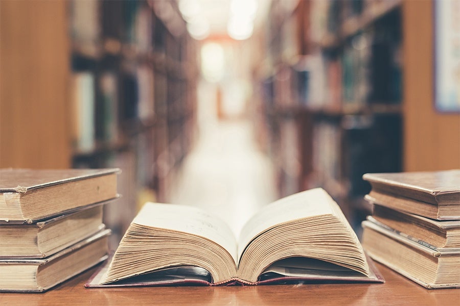 old books in library
