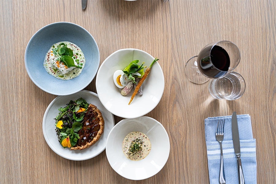 Cod, Seasonal Vegetables, Glazed Potato Tart and Hake twelve restaurant portland