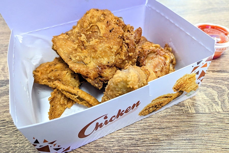 A box of fried chicken.