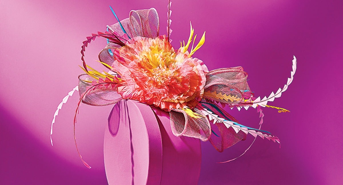 Beloved Millinery Fascinator Pretty In Pink Fuschia High Sculpted Ribbon NWT Premium luxury Pink ???? . _ Extra gorgeous in pink  main image 3