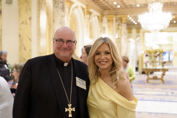 Archbishop of Boston Richard G. Henning and CBS News Boston Paula Ebben